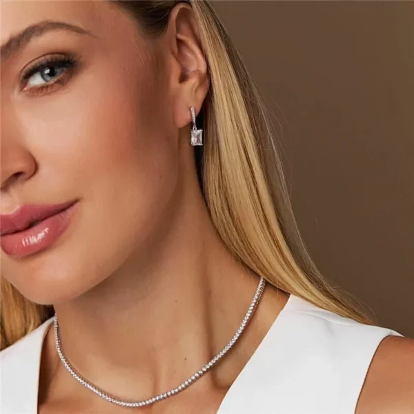Colar Riviera no Ródio com Zircônias 3mm - Imagem 3