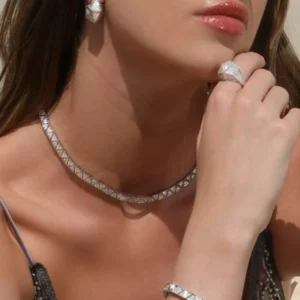 Colar Riviera Luxo Zircônia Ródio