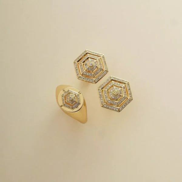 Anel Hexa Shine Banhado a Ouro - Imagem 3