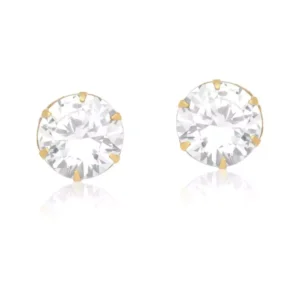 Brinco com Ponto de Luz Banhado a Ouro 1.2CM