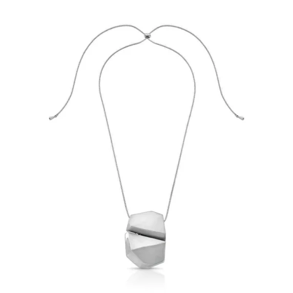 Colar Ajustável com Pingente Duplo Geométrico Assimétrico