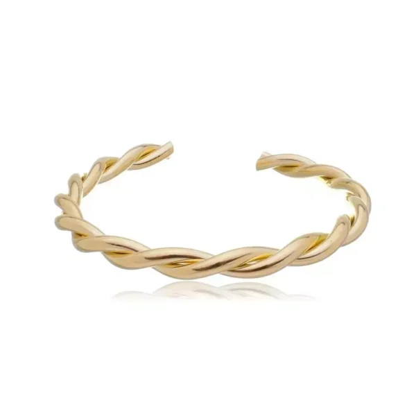 Bracelete Trançado Banhado a Ouro 18k