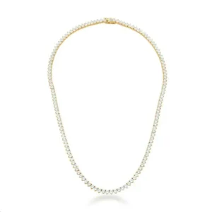 Colar Riviera com Zircônias Redondas Banhado a Ouro