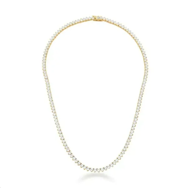 Colar Riviera com Zircônias Redondas Banhado a Ouro