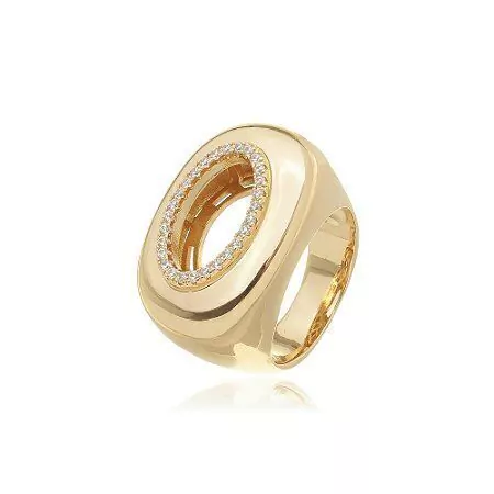 Anel Silvia Banhado a Ouro 18k