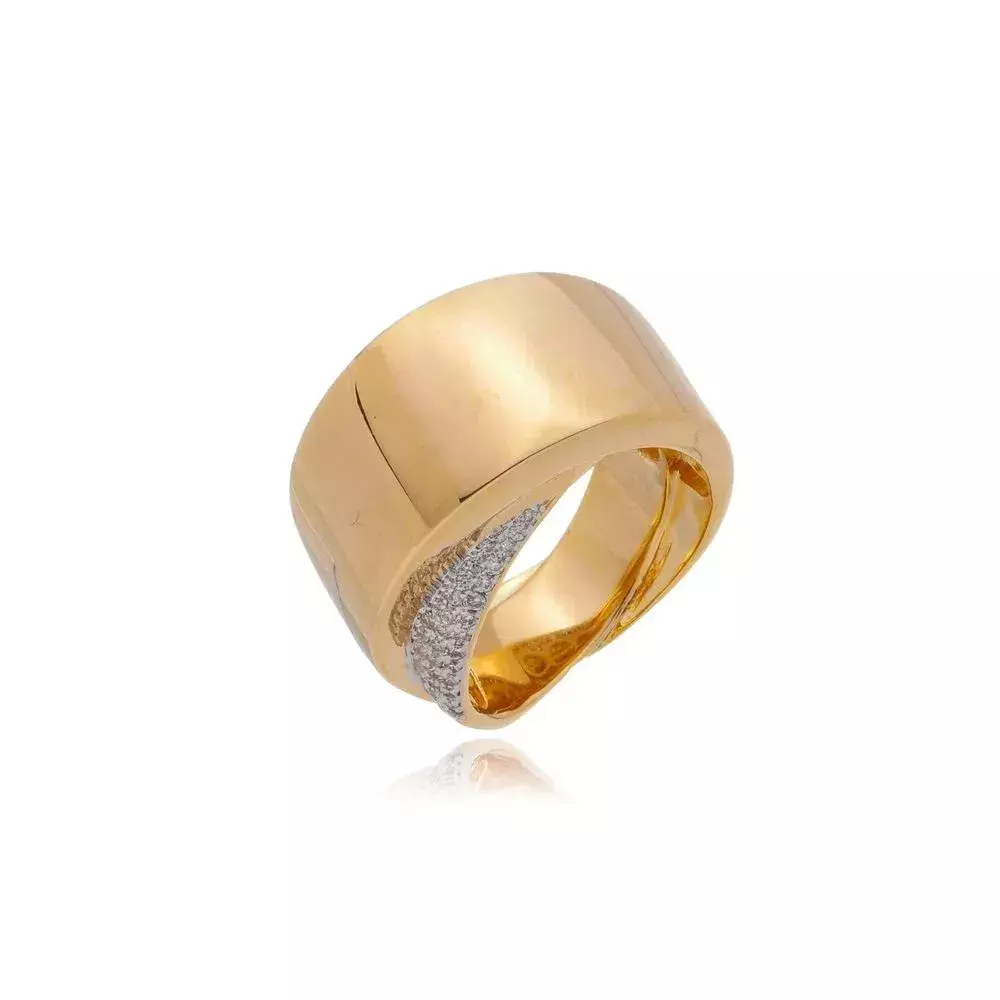 Anel Overlap no Banho Ouro 18k
