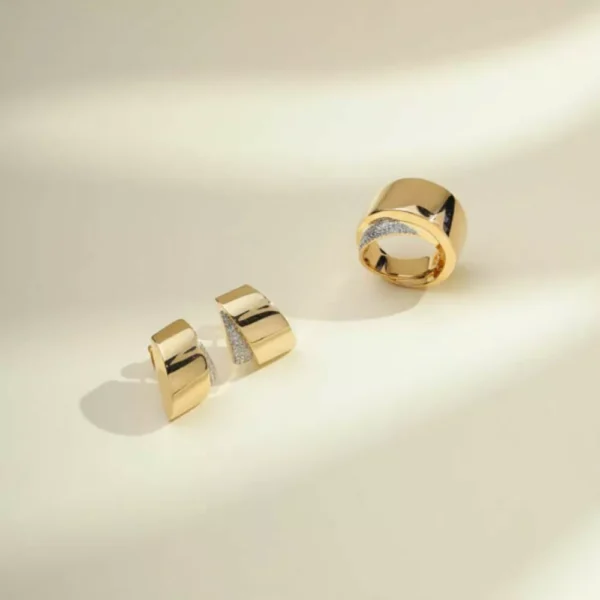 Anel Overlap no Banho Ouro 18k - Imagem 2