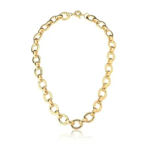 CORRENTE COM ELOS OVAIS LISOS BANHADA A OURO 18K