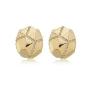Brinco Facetado Banhado no Ouro 18k