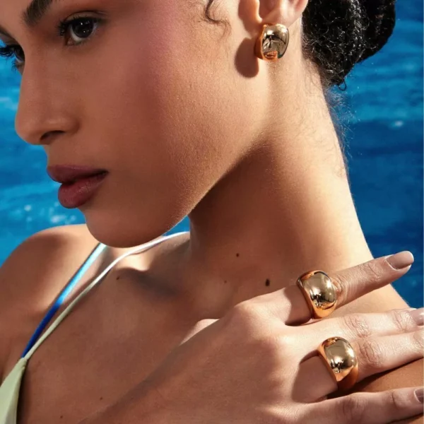 Brinco Round Banhado a Ouro 18k - Imagem 2
