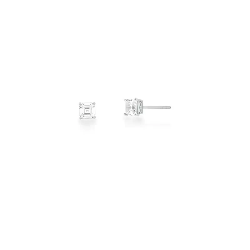 Brinco Cristal Square Banhado a Ródio