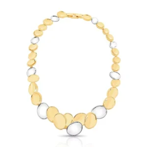 Colar Maxi Round Duo - Mix De Banho Ouro e Rodio