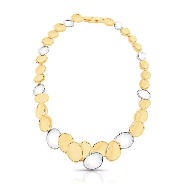 Colar Maxi Round Duo - Mix De Banho Ouro e Rodio