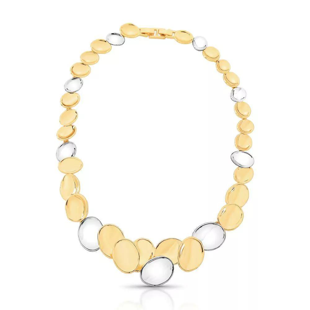 Colar Maxi Round Duo - Mix De Banho Ouro e Rodio