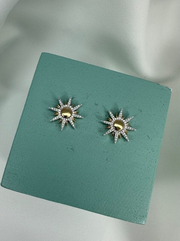 Brinco solare banhado no ouro 18k