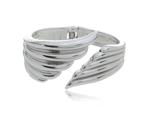 BRACELETE DETALHADO LISO COM BANHO DE RÓDIO