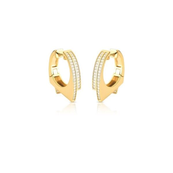 Brinco Argola Curva Geometrica Cravejada Zircônias