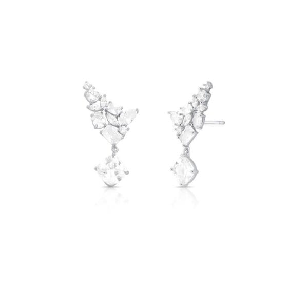 Brinco Pêndulo Ear Cuff Com Cristais