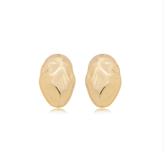 Brinco Martelado Banhado a Ouro 18k