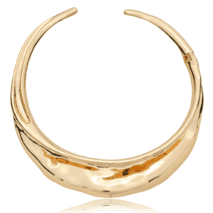 Colar de Aro Rígido Moderno Banhado a Ouro 18k