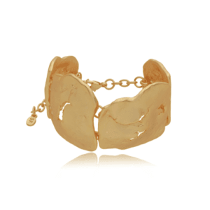 Pulseira Martelada com Furos Vazados Banho Ouro 18k